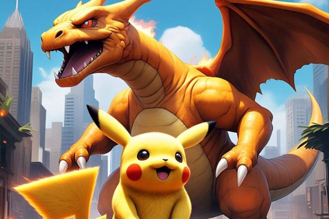 Dynamax  and gigantax pokemon Pikachu Charizard