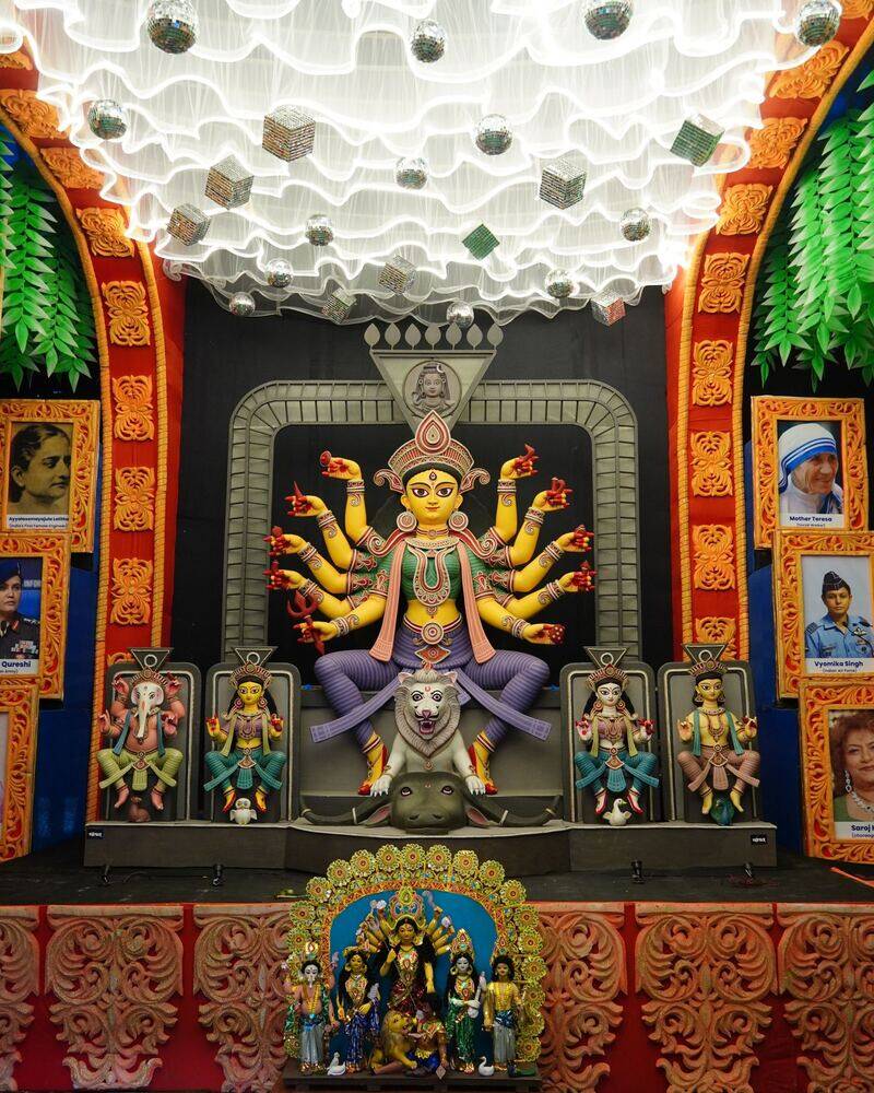 Durga Puja 2026 pandal with Maa Durga idol