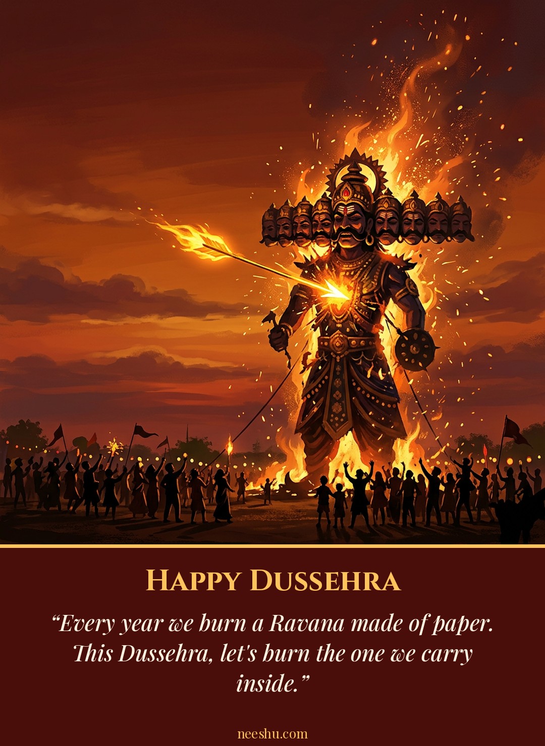 Happy Dussehra quote image for WhatsApp
