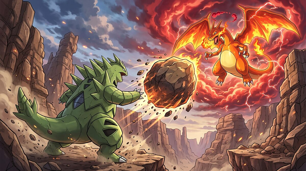 Rock-type attack on Gigantamax Charizard